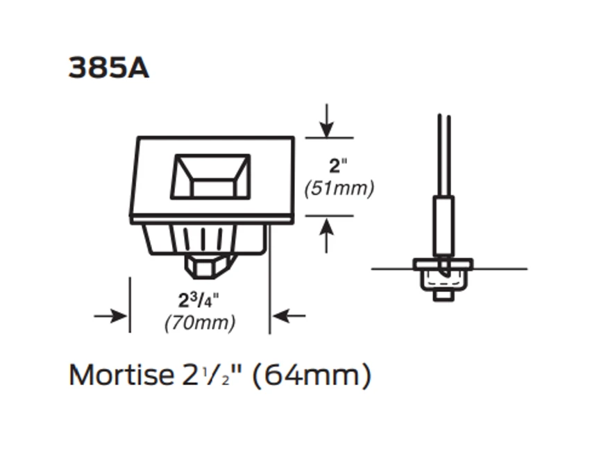 Picture of 385A Vertical Rod Bottom Strike, 33A/35A/98/9947/48, WDC Standard Strike