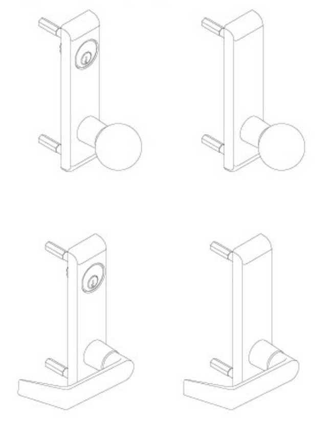 Picture of 24 Series: knob (711) and lever (712) trim—concealed device