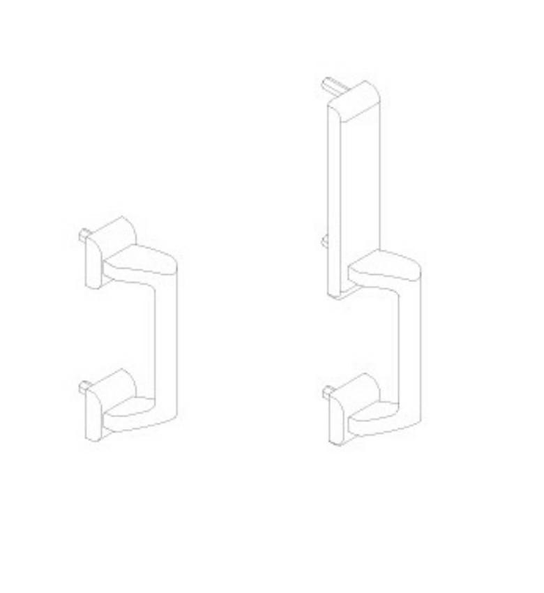 Picture of 24 Series: Delta pull (717, 718) trim for concealed devices