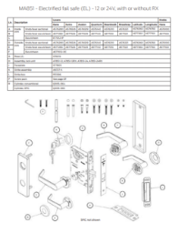 MA851 Lock assembly