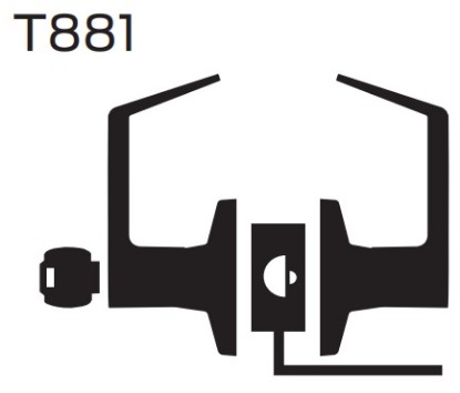 Show details for T881 - Storeroom lock (electrified – fail secure) Picture of T881 - Storeroom lock (electrified – fail secure)